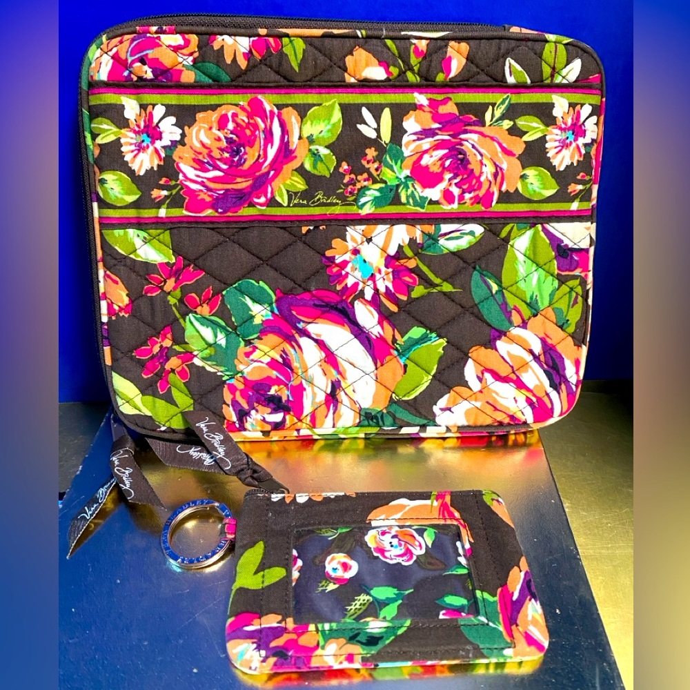 Vera Bradley Retired English Garden Pattern iPad Bag & ID Card Holder, Accessory